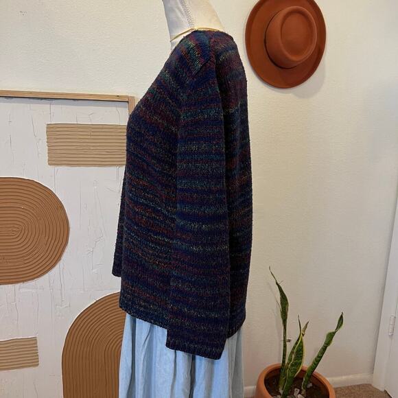 Liz Claiborne Comfy Blue Rainbow Loose Soft Knit Oversized Pullover Sweater - M - Picture 5 of 10